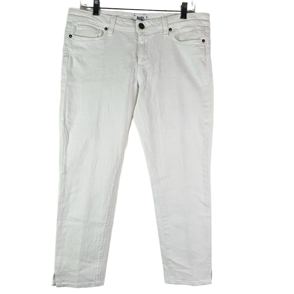 Paige Womens White Crop Jeans Stretch‎ Denim Size 31